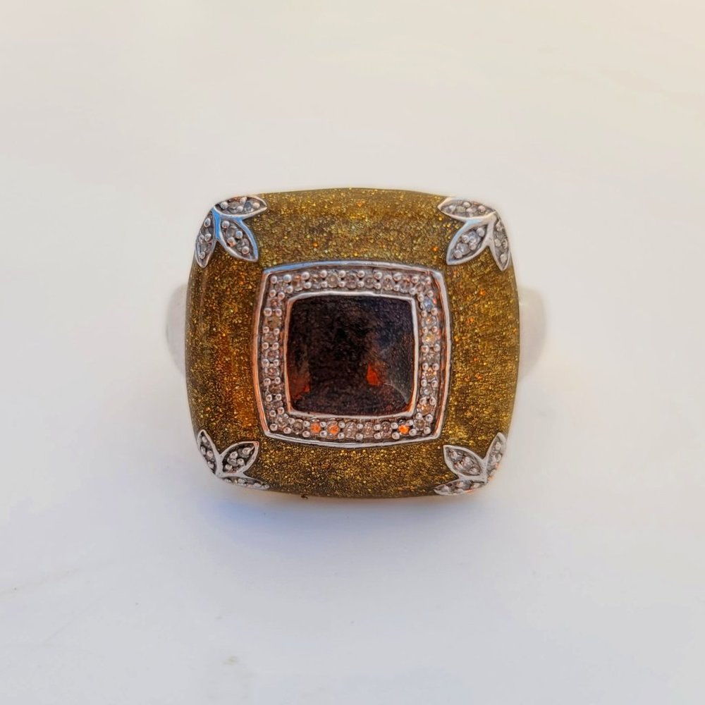 Diamond, Enamel & Sterling Ring by Jane Seymour